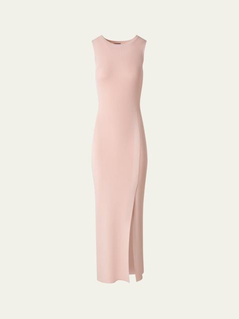 AKRIS Sleeveless Ribbed Stretch Crepe Tube Dress