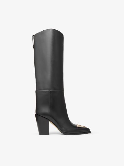 JIMMY CHOO Cece 80
Black Soft Calf Leather Boots with Studs