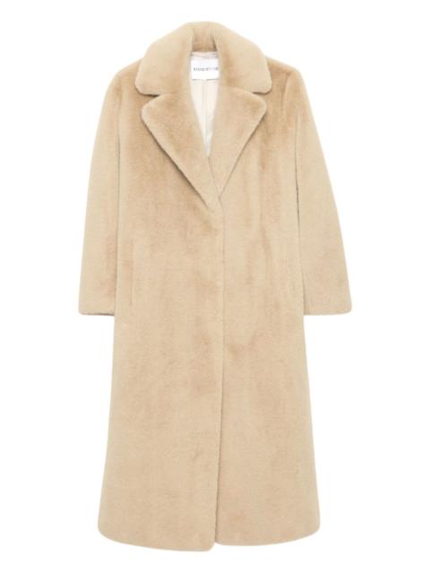 STAND STUDIO notched-collar faux-fur coat