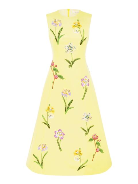 LEO LIN Cleo Midi Dress - Wild Flower In Sorbet Yellow