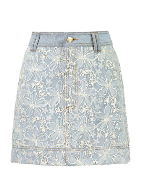 Aje. Bloom Denim Skirt