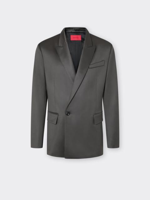 Ferrari Double-breasted Blazer in Cinzata Wool Satin