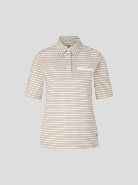 BOGNER Peony Polo shirt in Beige/White