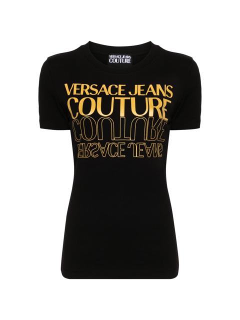 VERSACE JEANS COUTURE Upside Down-logo cotton T-shirt