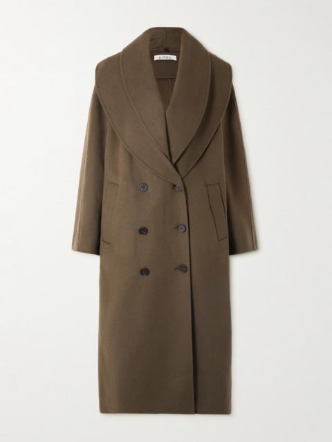 RÓHE Double-breasted Scarf-detailed Layered Wool Coat