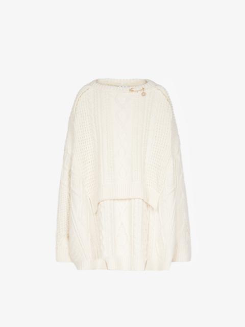 Givenchy Sweater in patchwork knit with G pin