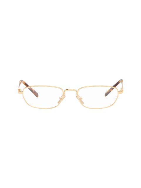 Miu Miu Gold Rectangular Sunglasses