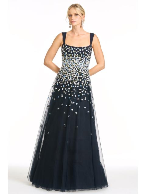 SACHIN & BABI EMBROIDERED AKKA GOWN - DARK MIDNIGHT