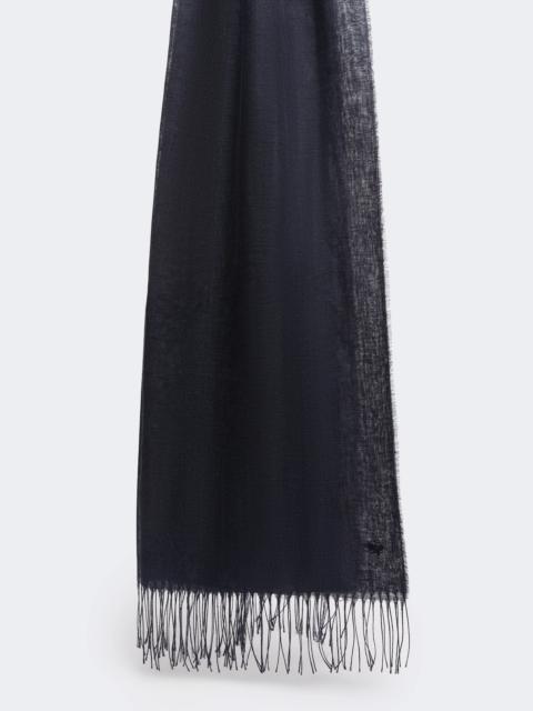 WEEKEND Max Mara Linen stole with fringes - MIDNIGHTBLUE