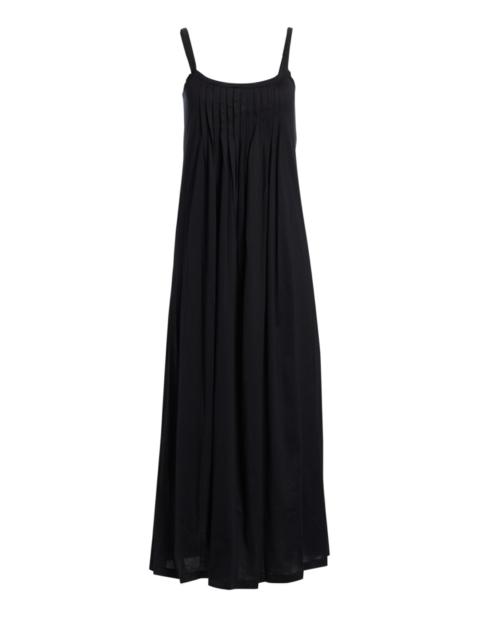 HANRO Women's Juliet Pleated Cotton Long Chemise - Black