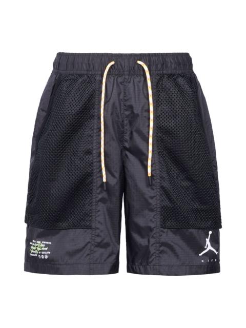 Jordan Air Jordan Jumpman Statement Woven Lacing Solid Color Shorts Black DM1407-010