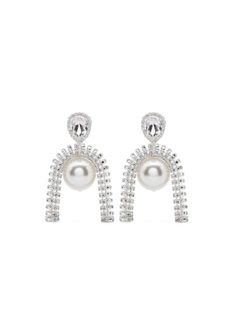 pearl-embellished drop earrings