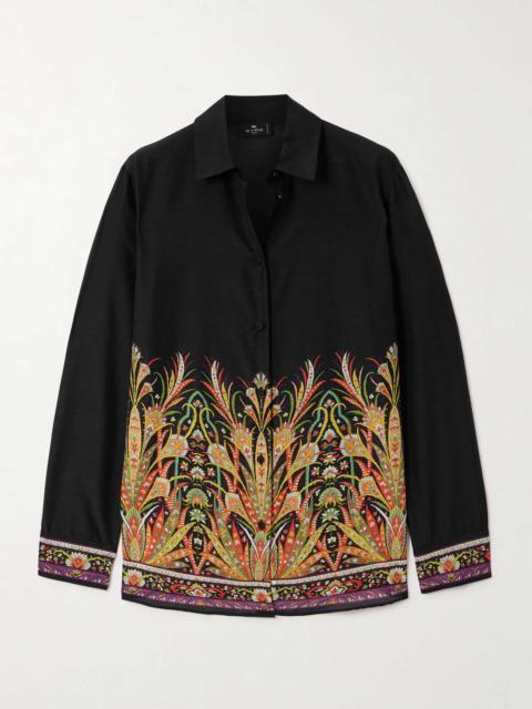 Etro Printed cotton and silk-blend shirt