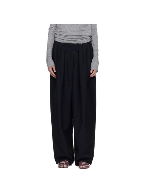OPEN YY Black Full Gather Trousers
