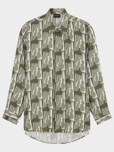 EMPORIO ARMANI Men's Abstract-Print Sport Shirt