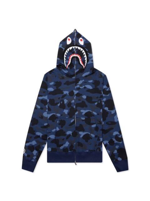 A BATHING APE® Blue ABC Camo Double Shark Hoodie | REVERSIBLE