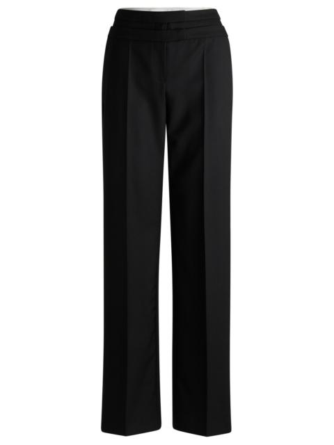 BOSS REGULAR-FIT TROUSERS IN VIRGIN-WOOL TWILL