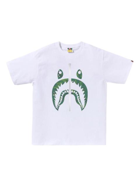 A BATHING APE® A Bathing Ape Bitmap Shark Tee 'White' 1K80-110-040-WHITE