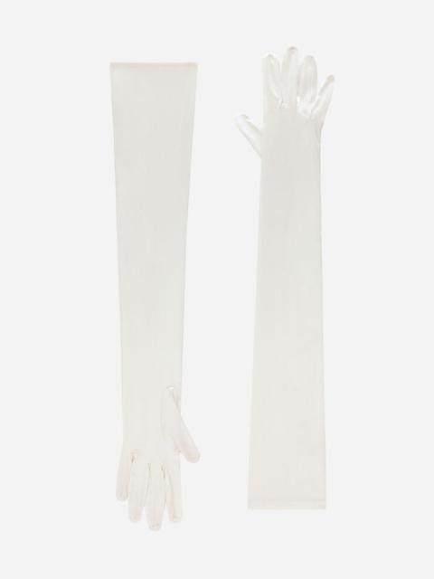 Dolce & Gabbana Long silk satin gloves