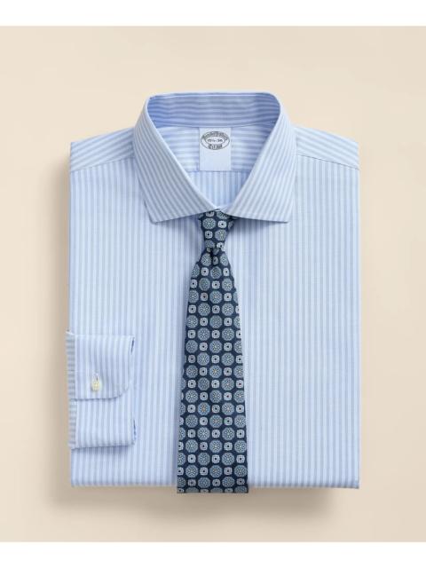 Brooks Brothers Stretch Supima® Cotton Non-Iron Royal Oxford English Spread Collar, Stripe Dress Shirt