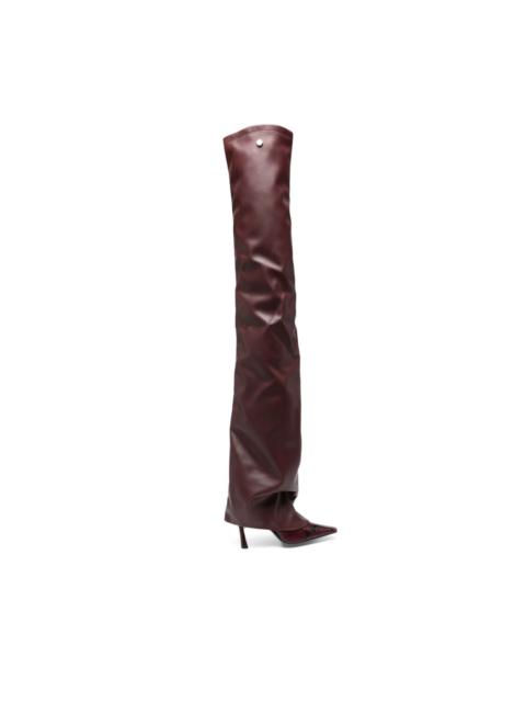 THE ATTICO Robin snakeskin-effect thigh-high boots