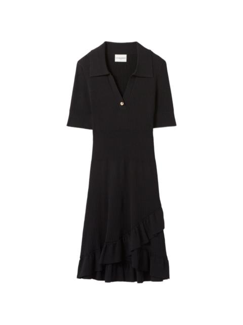 Claudie Pierlot ruffled polo knitted dress