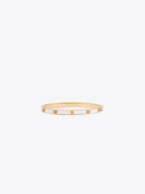 TORY BURCH Thin Icon Mother Of Pearl Hinge Bracelet
