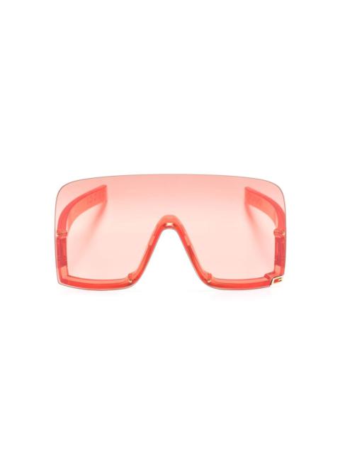 oversized shield-frame sunglasses