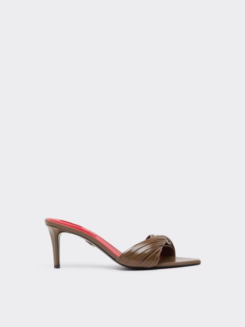 Ferrari Leather Mules with Carved Fringes