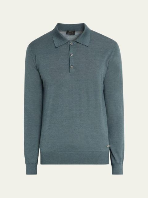 Brioni Men's Cashmere-Silk Polo Shirt