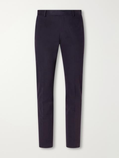 Brioni Tapered Brushed Cotton-Blend Gabardine Trousers
