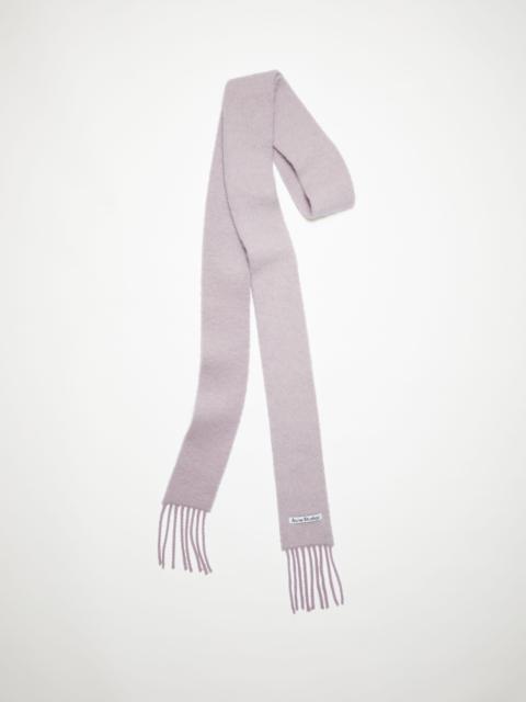 Wool-alpaca fringe scarf - Skinny - Dusty lilac