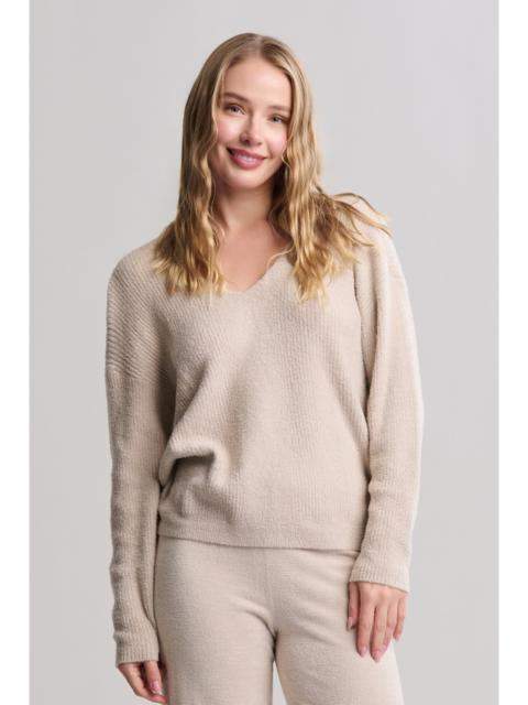 Barefoot Dreams CozyChic Lite® Ribbed V Pullover With Back Tie
