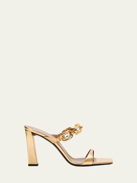 Giuseppe Zanotti 90mm Jewel Metallic Leather Sandals