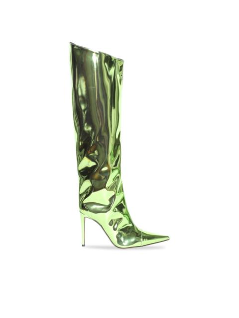 ALEXANDRE VAUTHIER 105mm metallic-finish leather boots