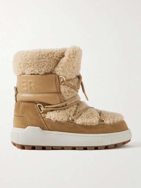 Chamonix shearling, textured-leather and suede snow boots