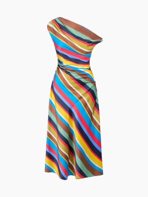 STAUD STAUD PHARE SILK DRESS MARKET STRIPE
