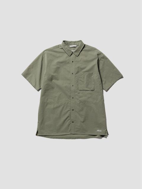 Nigel Cabourn Nanga Air Cloth Comfy Short Sleeve Shirt in Olive Drab