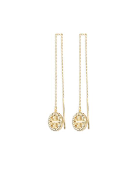 TORY BURCH pavé threader earrings
