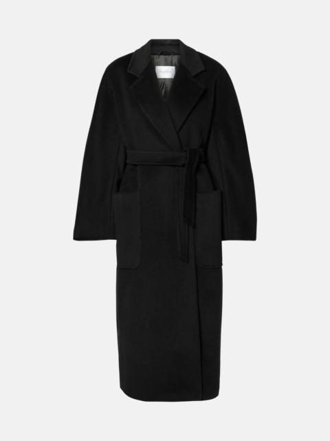 Locri wool and cashmere wrap coat