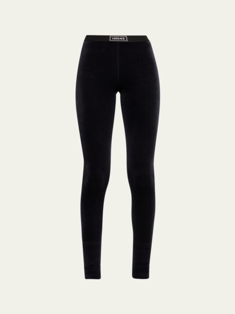 VERSACE Bistretch Velvet Leggings