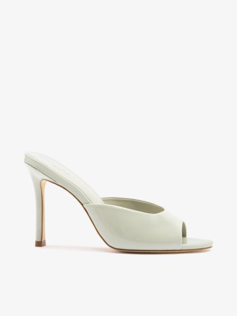 Larroudé Jasmine Hi Mule Gray Patent Leather