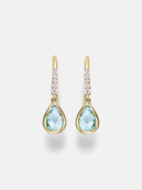 MATEO 14kt gold (585/1000) earrings with topaz and diamonds