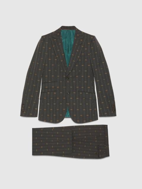 GUCCI Heritage Interlocking G stripe wool suit