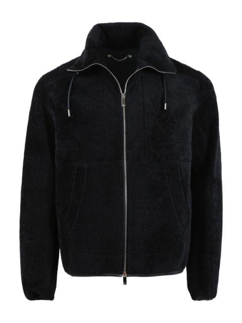 Berluti Classic Zip-up Jacket Cold Night Blue
