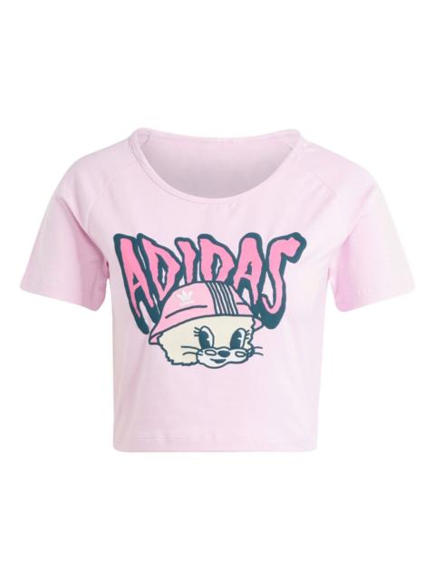 adidas (WMNS) adidas Originals Graphic Baby T-shirt Asia Sizing 'Pink' IV9299