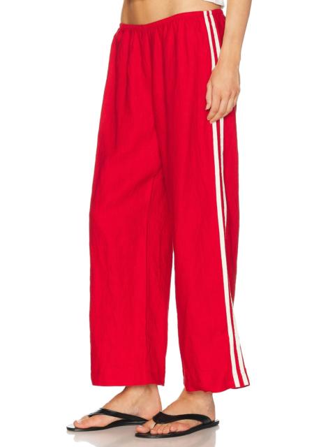 DONNI. The Linen Crop Racer Stripe Pant