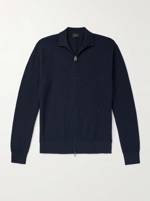 Brioni Cotton, Silk and Cashmere-Blend Zip-Up Sweater