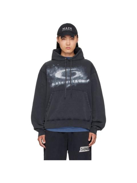 BALENCIAGA Black Washed Crayon Loop Hoodie