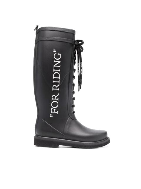 Off-White slogan-print rubber boots
